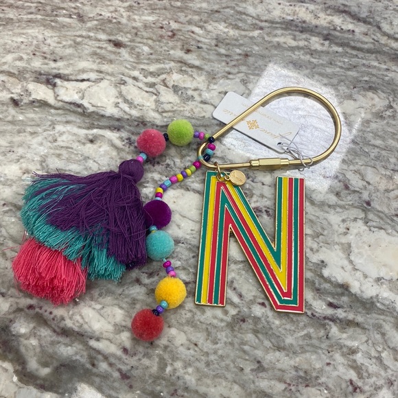 Pom Initial Keychain - N - Picture 2 of 2